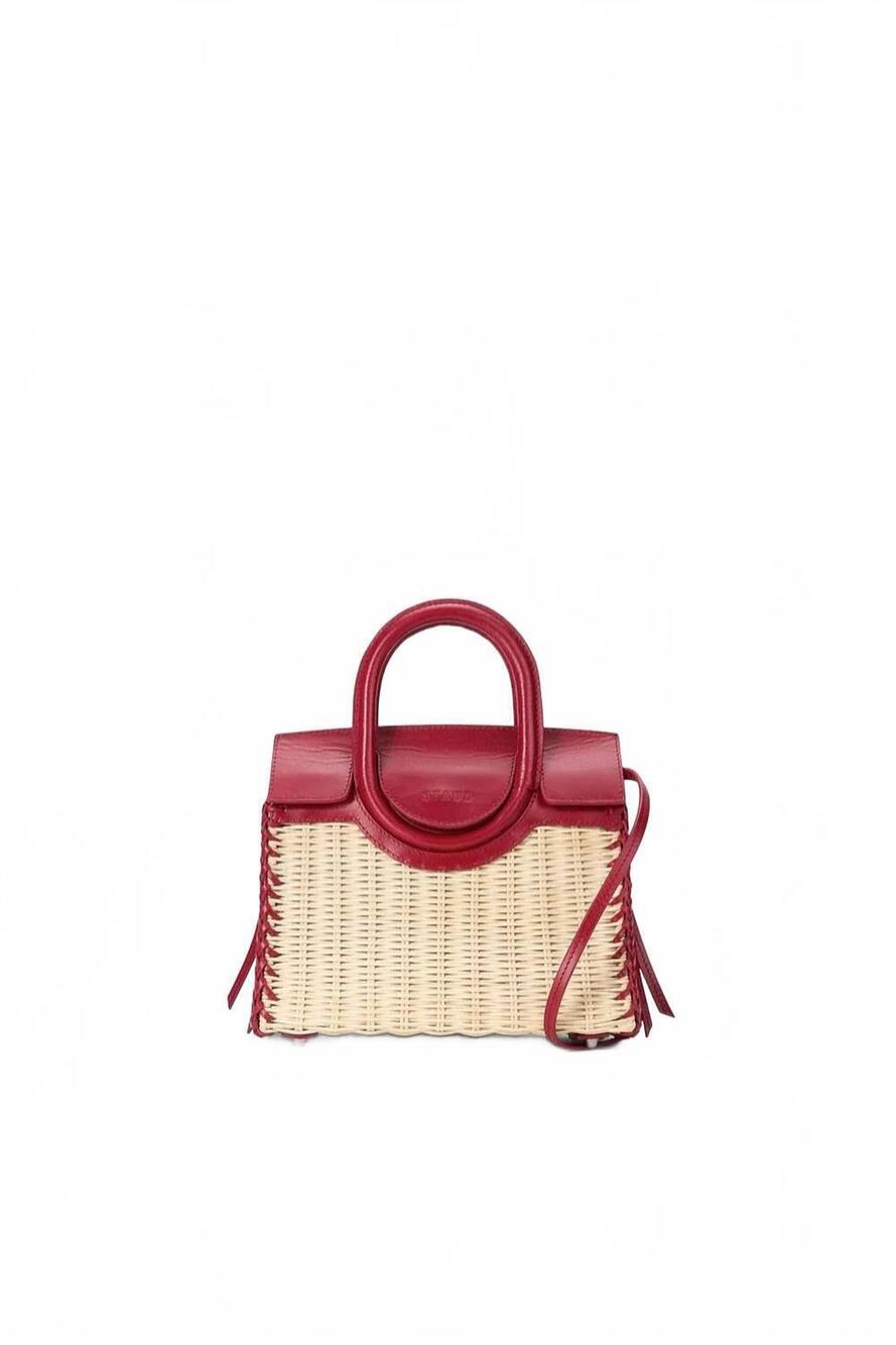 NEW STAUD women's maude mini carryall bag in natural/ rouge